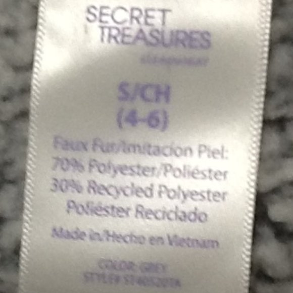 Small gray Secret Treasure sleep sherpa top - Picture 3 of 6